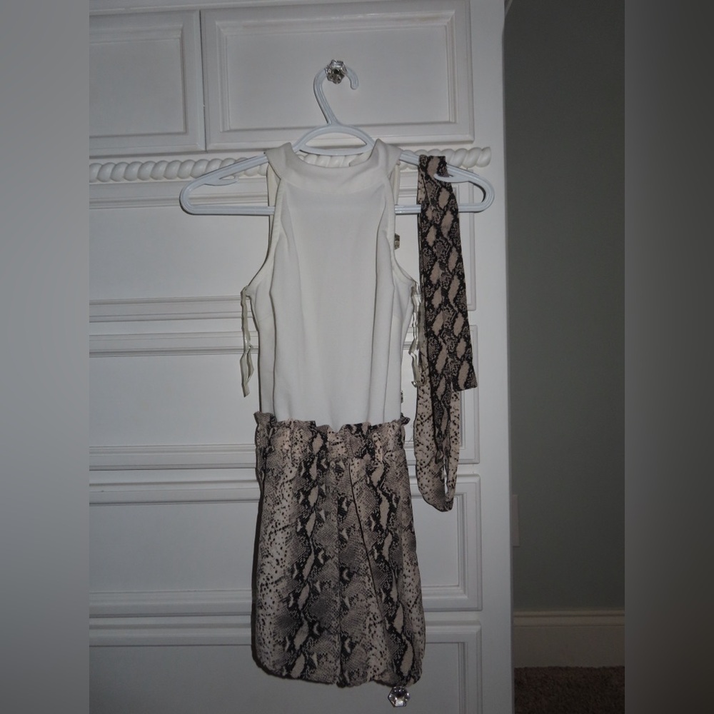 H&M Cream and Snake Print Dress